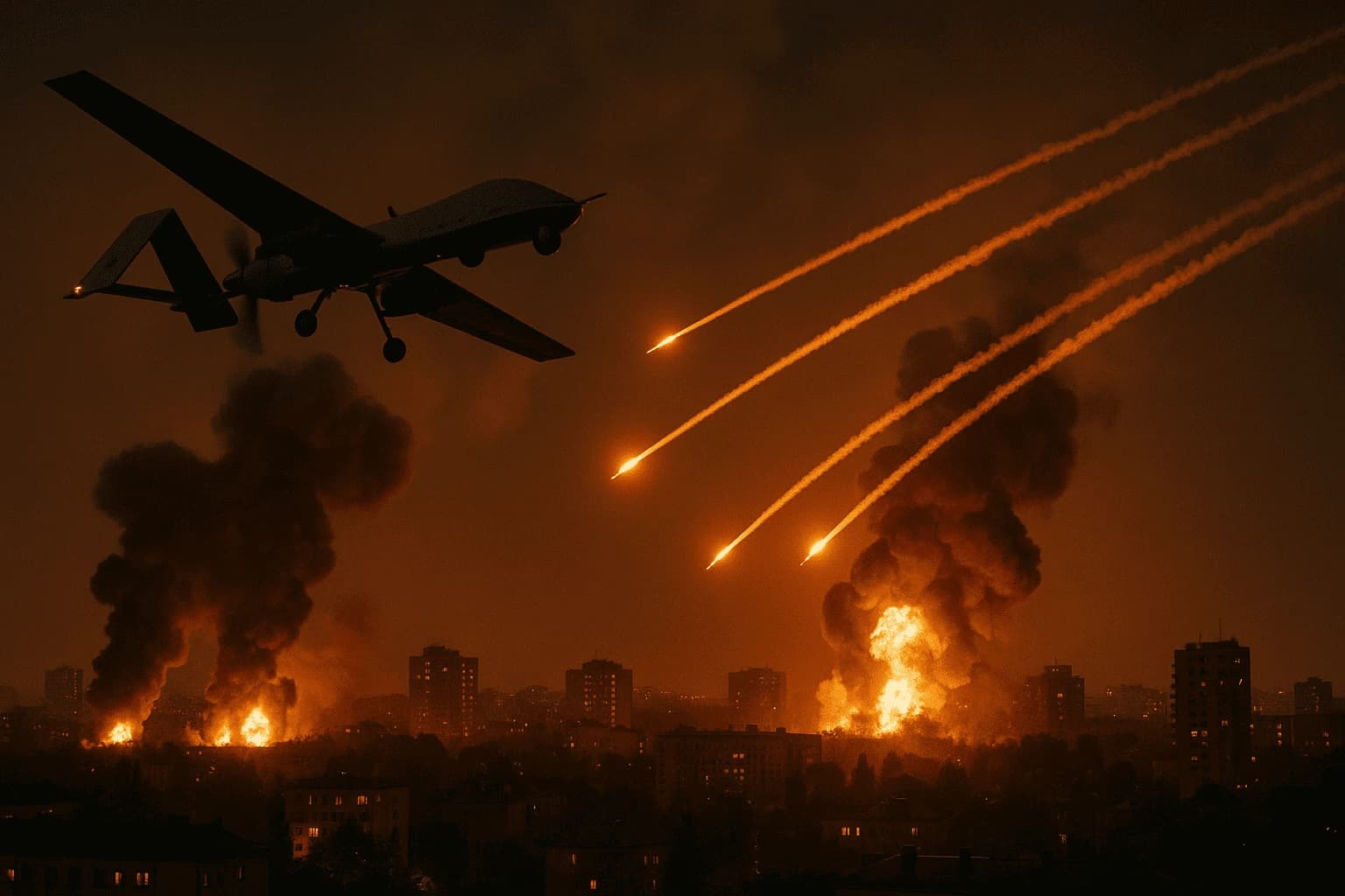 Largest Drone Attack: Russia Strikes Ukraine