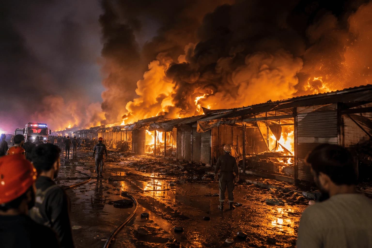 Huge Fire at Islamabad H-9 Sunday Bazaar Destroys 335 Shops