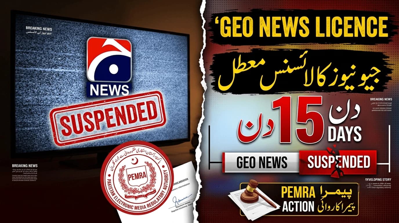 PEMRA Orders 15-Day Suspension of Geo News Broadcast Licence